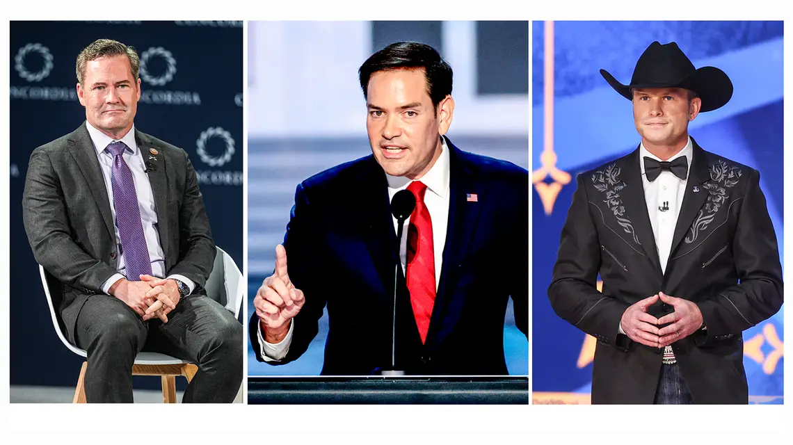 Michael Waltz, Marco Rubio i Pete Hegseth - członkowie nowej administracji Donalda Trumpa // Fot. Getty Images