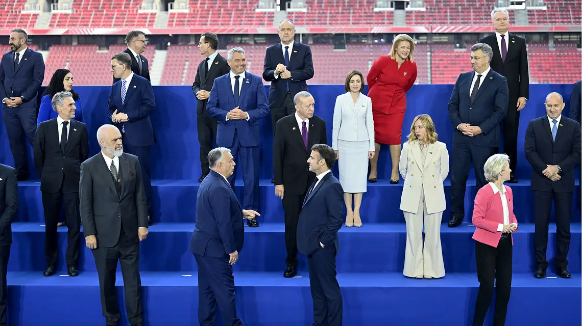 Spotkanie premierów państw europejskich w ramach 5. Europejskiego Szczytu Wspólnoty Politycznej. Budapeszt, 7 listopada 2024 r. // Fot. Denes Erdos / AP / East News