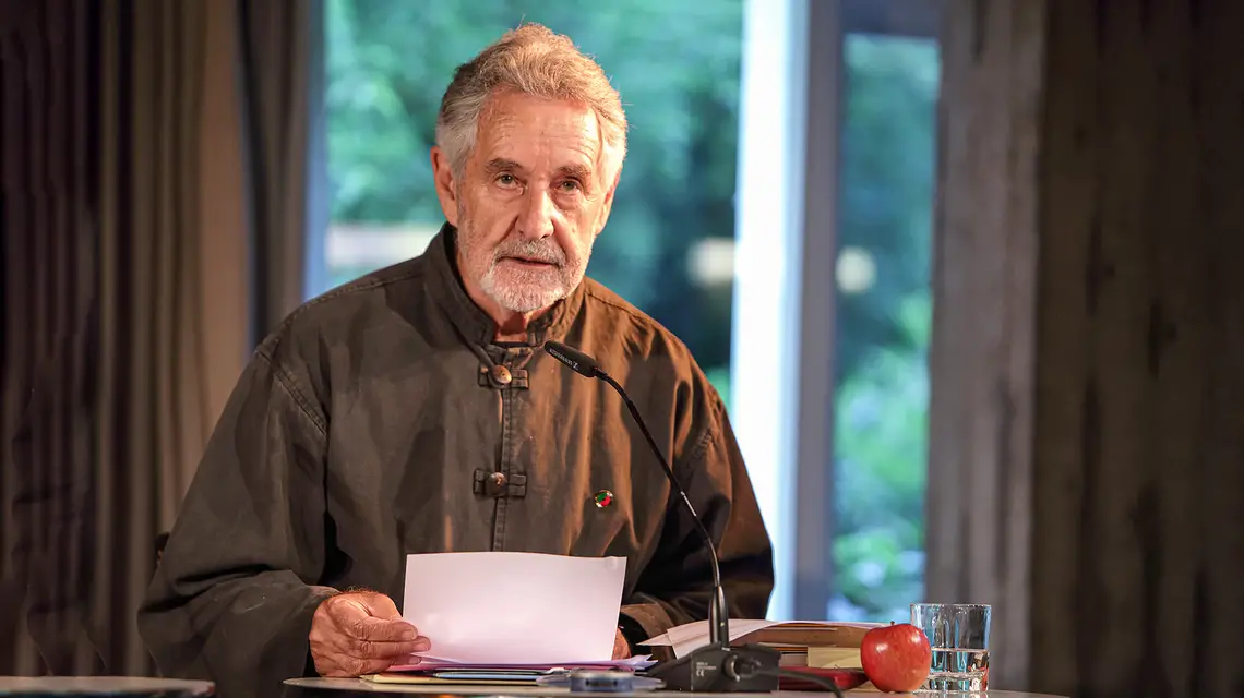 Breyten Breytenbach podczas Festiwalu Poezji w Berlinie, 2013 r. // Fot. Gezett / Getty Images