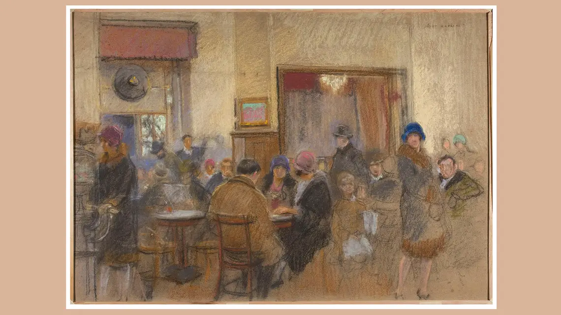 Józef Rapacki, W kawiarni "Ziemiańska", 1926 r. // Domena publiczna 