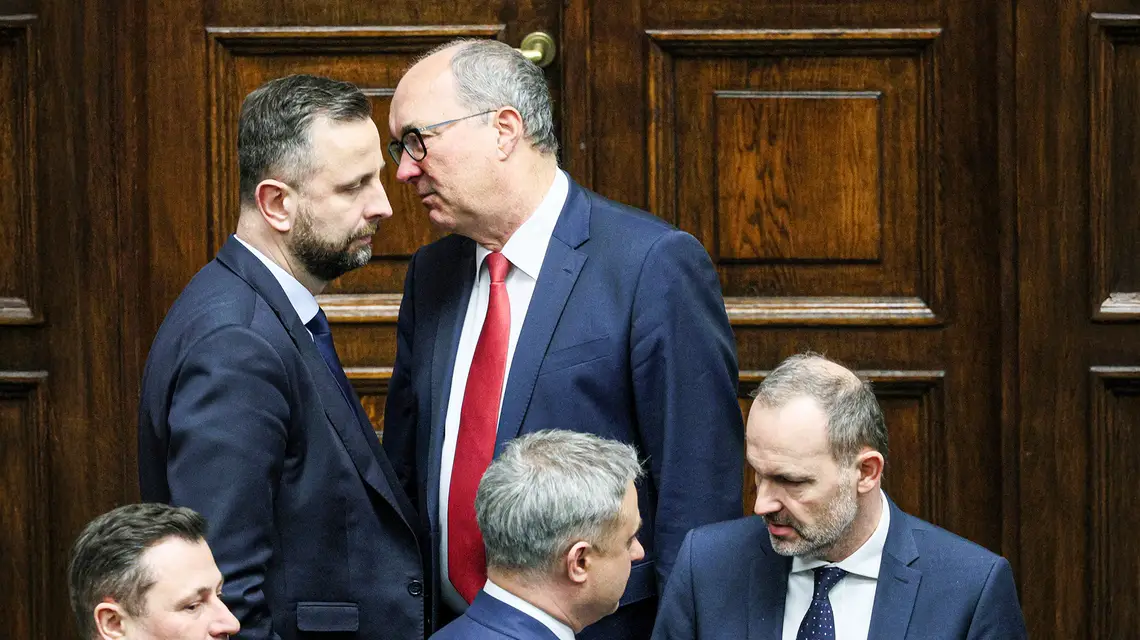 Władysław Kosiniak-Kamysz i Włodzimierz Czarzasty podczas posiedzenia Sejmu X kadencji. Warszawa, 22 lutego 2024 r. // Fot. Paweł Wodzyński / East News