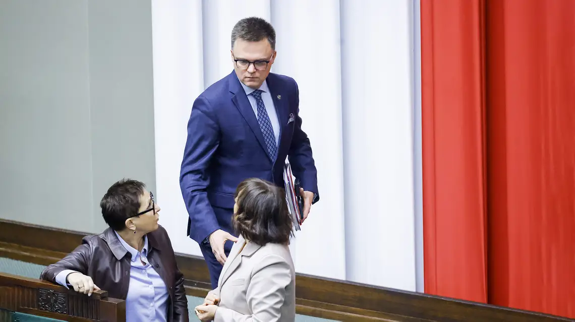 Szymon Hołownia przed 27. posiedzeniem Sejmu X kadencji. Warszawa, 24 stycznia 2025 r. // Fot. Filip Naumienko / Reporter