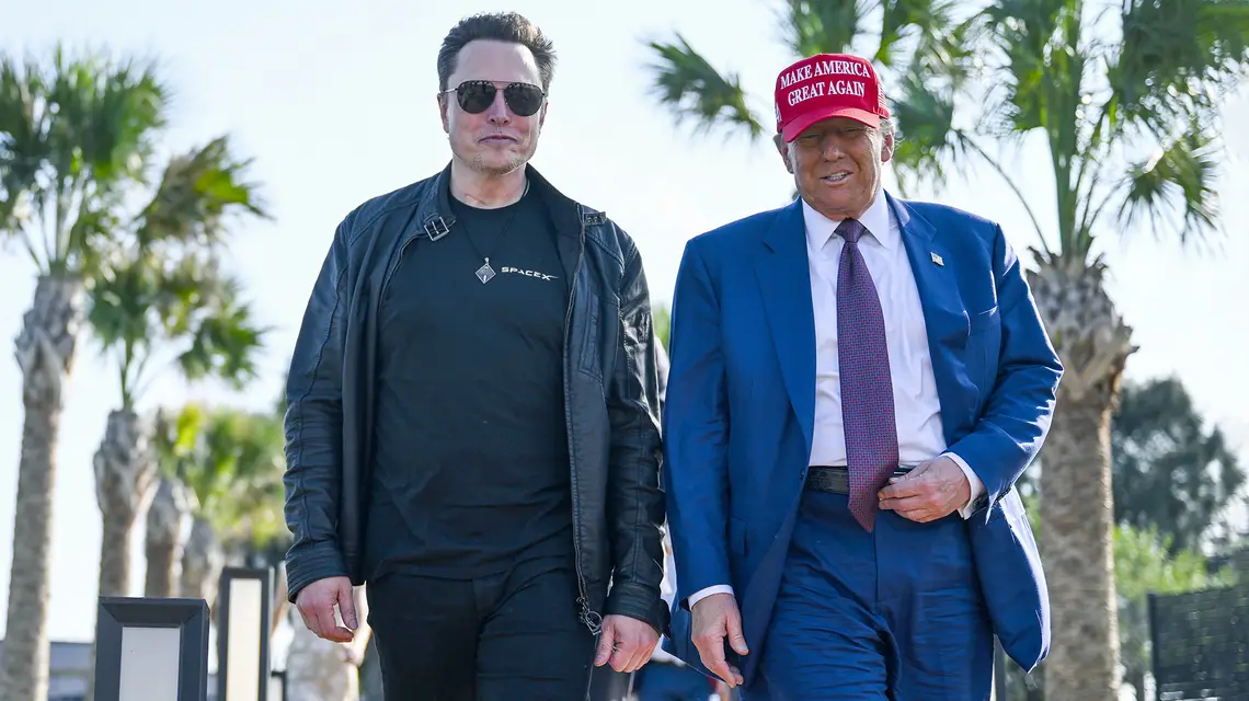 Donald Trump i Elon Musk. Brownsville w stanie Teksas, 19 listopada 2024 r. // Fot. Brandon Bell / AP / East News
