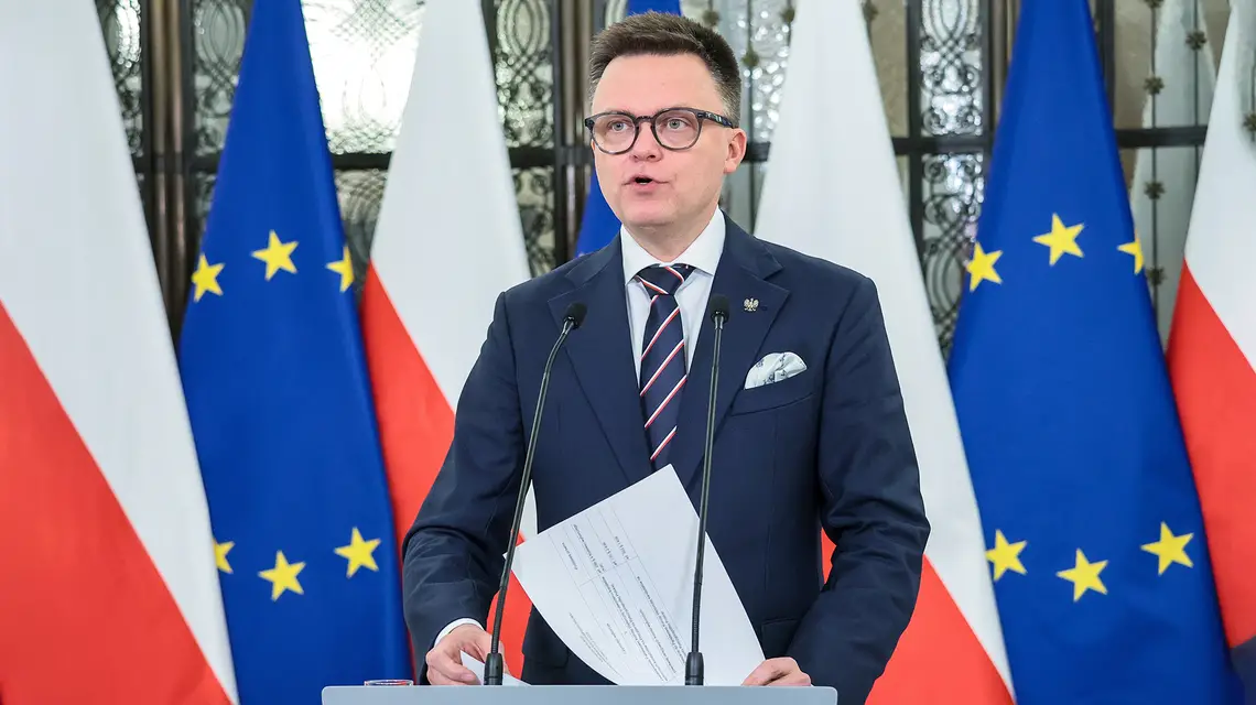 Marszałek Sejmu Szymon Hołownia ogłasza termin wyborów prezydenckich. Posiedzenie Sejmu X kadencji, Warszawa, 8 stycznia 2025 r. // Anita Walczewska / East News