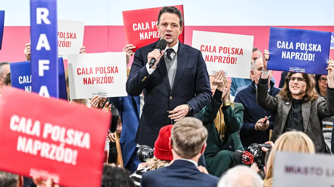 Spotkanie Rafała Trzaskowskiego z sympatykami w Lubartowie. 12 lutego 2025 r. // Fot. Wojciech Jargiło / PAP