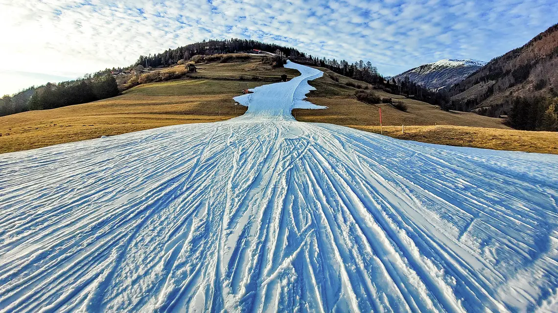 Trasa narciarska Talabfahrt Sillian w ośrodku Sillian / Hochpustertal w Tyrolu Wschodnim. Austria, luty 2024 r. // Fot. Bartek Dobroch
