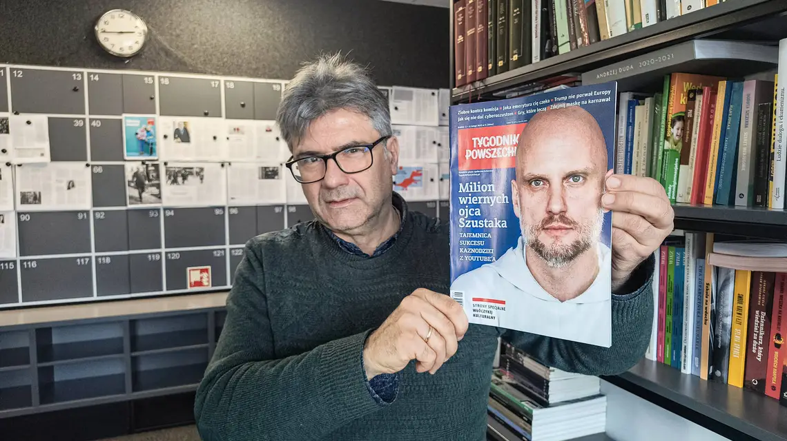 Artur Sporniak w redakcji „Tygodnika Powszechnego”. Kraków, 21 lutego 2025 r. // Fot. Jacek Taran