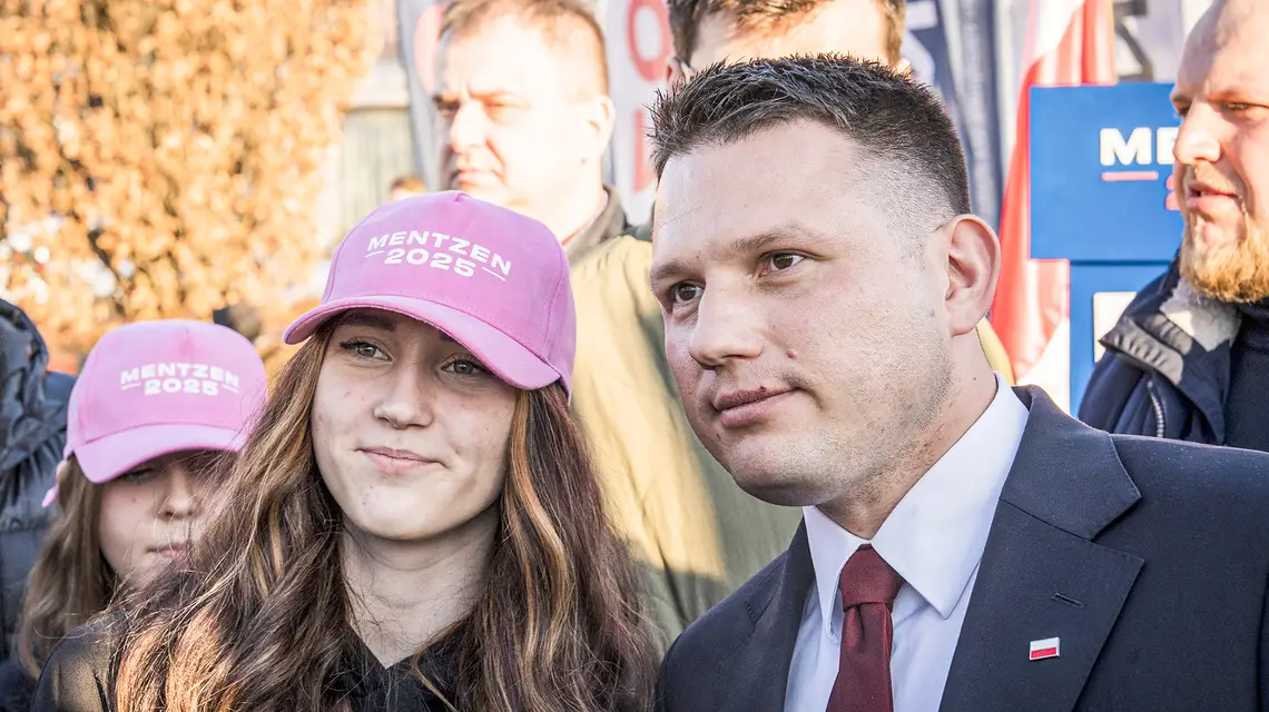 Otwarte spotkanie Sławomira Mentzena z mieszkańcami Łęcznej. 6 marca 2025 r. // Fot. Stach Antkowiak / Reporter