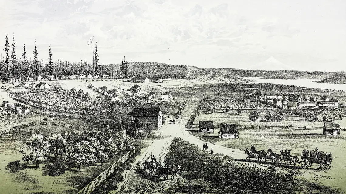 Fort Vancouver, siedziba Hudson's Bay Company, połowa XIX w. // Fot. SSPL / Getty Images