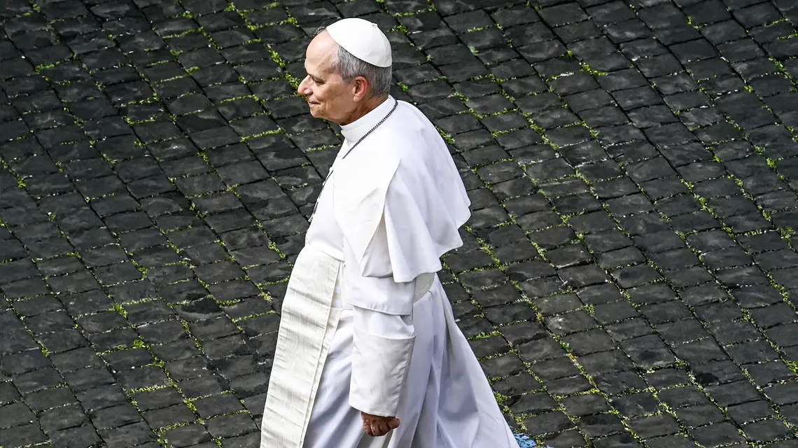 Papież Leon XIV. Watykan, 11 maja 2025 r. // Fot. Filippo Monteforte / AFP / East News
