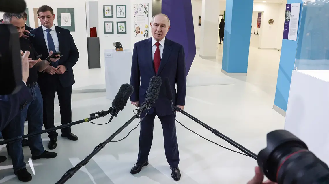 Konferencja prasowa Władimira Putina po rozmowie telefonicznej z Donaldem Trumpem. Sochi, Rosja, 19 maja 2025 r. // Getty Images