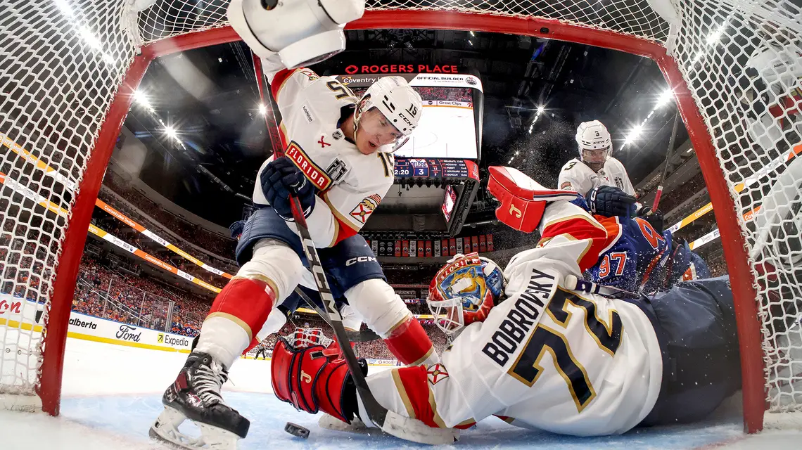 Florida Panthers - Edmonton Oilers, drugi mecz w finale Pucharu Stanleya. Edmonton, Kanada, 6 czerwca 2025 r. // Fot. Steph Chambers / Getty Images 