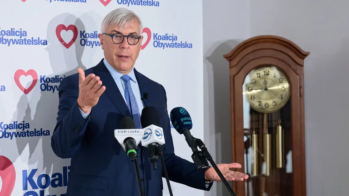 Konferencja prasowa Romana Giertycha na temat uchwały PKW. Warszawa, 18 czerwca 2025 r. // Fot. Anita Walczewska / East News