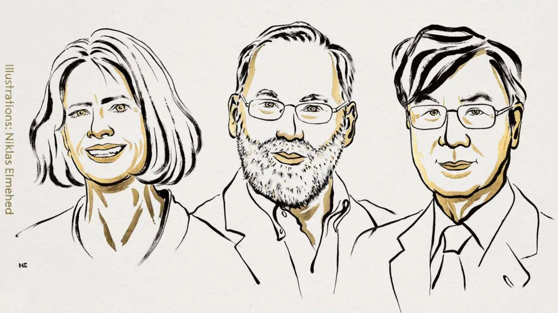 Mary Brunkow, Fred Ramsdell Shimon Sakaguchi - laureaci Nagrody Nobla z medycyny i fizjologii, 2025 r. // Niklas Elmehed / materiały prasowe