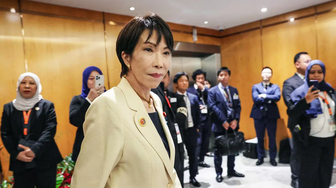 Premierka Japonii Sanae Takaichi na szczycie Stowarzyszenia Narodów Azji Południowo-Wschodniej w Kuala Lumpur. Malezja, 26 października 2025 r. // Fot. How Hwee Young / AFP / East News