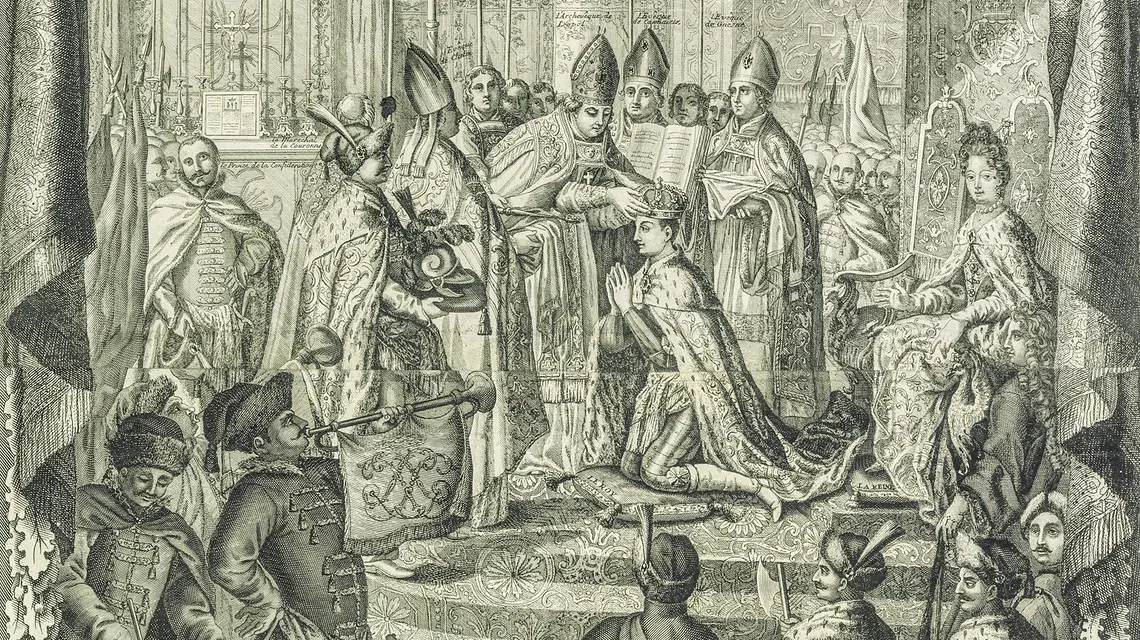 Koronacja Stanisława Leszczyńskiego na króla Polski, 4 października 1705 r., rycina z 1706 r. (fragment) // Fine Art Images / East News