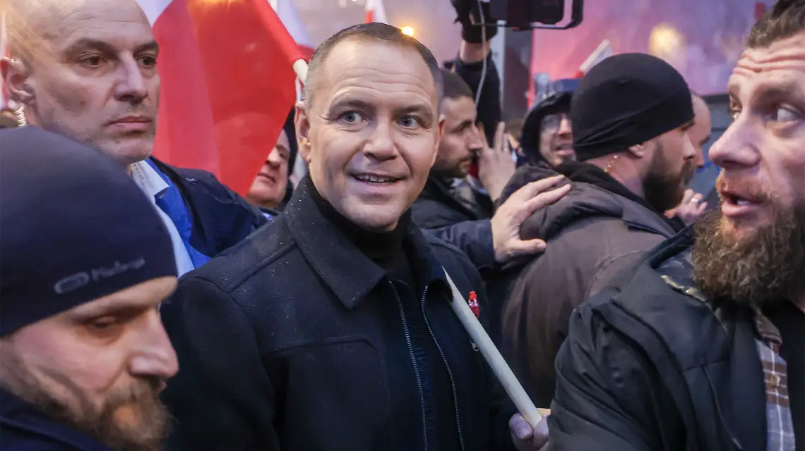 Prezydent RP Karol Nawrocki na Marszu Niepodległości „Jeden naród – silna Polska". Warszawa, 11 listopada 2025 r. // Andrzej Iwańczuk / REPORTER