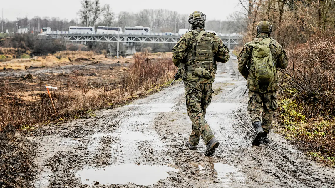 Na granicy polsko - białoruskiej. Terespol, 9 grudnia 2024 r. // Fot. Jakub Orzechowski / Agencja Wyborcza.pl