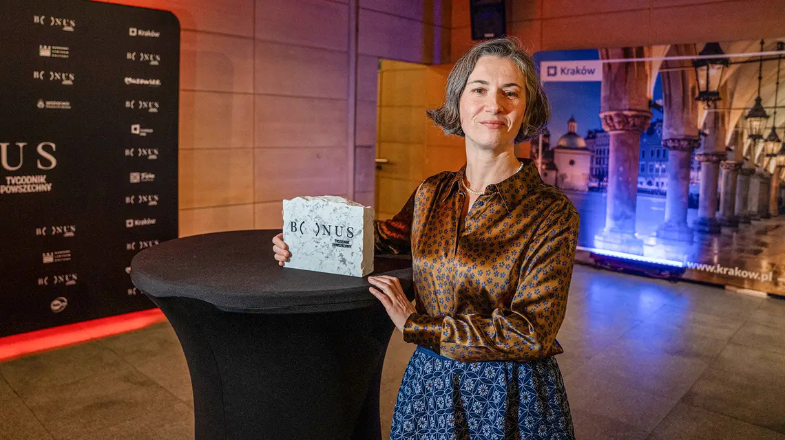 Karolina Wigura, laureatka nagrody „Tygodnika Powszechnego” Bonus. Kraków, 28 listopada 2025 r. // Fot. Marek Bednarz