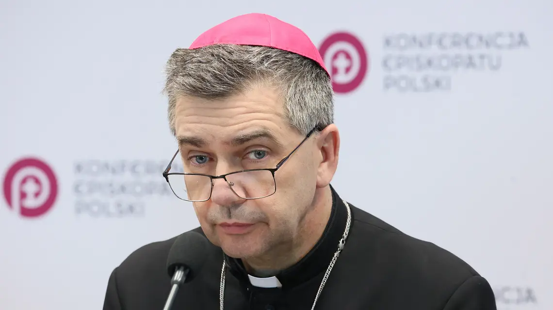 Bp Wojciech Osial, zebranie Plenarne Konferencji Episkopatu Polski. 14 marca 2025 r. // Fot. Wojciech Olkuśnik / East News 