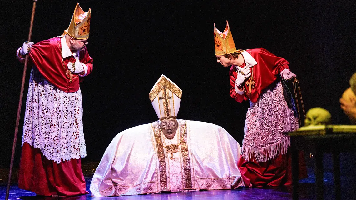 Spektakl „Między nogami Leny, czyli Zaśnięcie Najświętszej Marii Panny według Caravaggia” w reż. Agaty Dudy-Gracz, Teatr Śląski w Katowicach // Fot. Przemysław Jendroska / Teatr Śląski