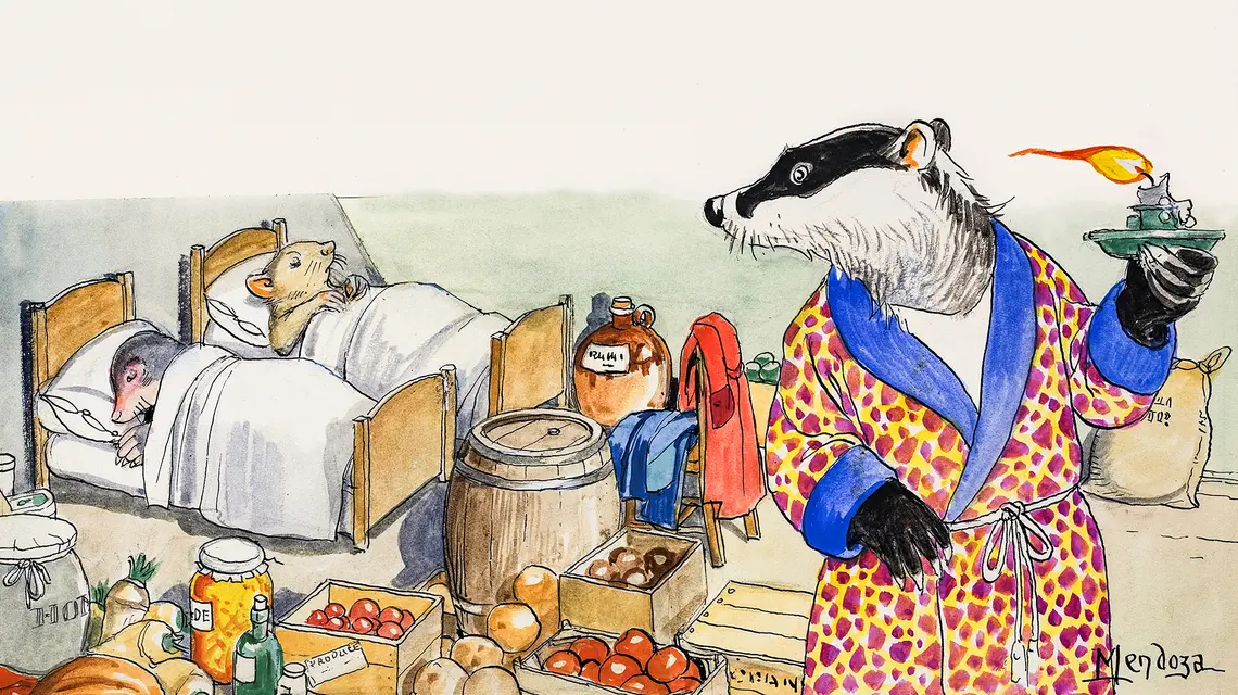 Ilustracja Philipa Mendozy do książki „O czym szumią wierzby” Kennetha Grahame’a // Look and Learn / Bridgeman Images / PhotoPower 