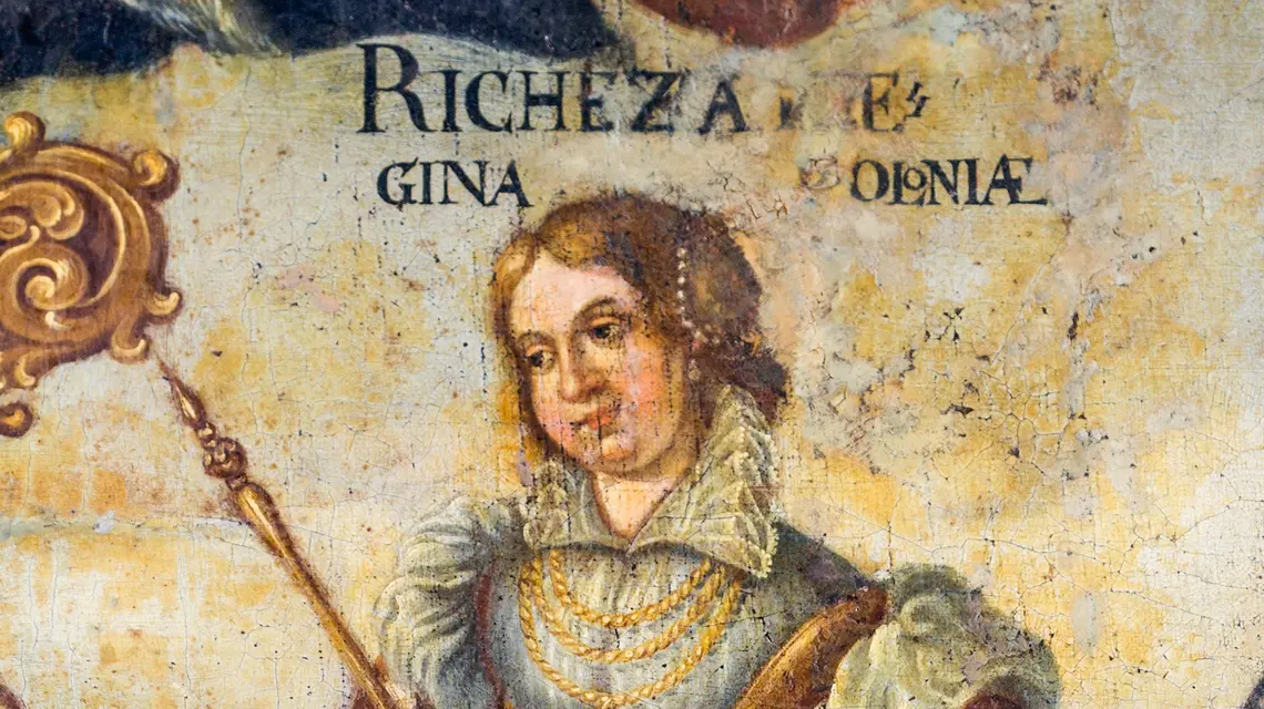 Rycheza, królowa Polski, na obrazie z 1657 r. w kościele opactwa w Brauweiler koło Kolonii. Klasztor ten ufundował ojciec Rychezy, a ona sama osiadła w nim pod koniec życia i zmarła tam w 1063 r. // Bildarchiv Monheim GmbH / Alamy / BE&W 