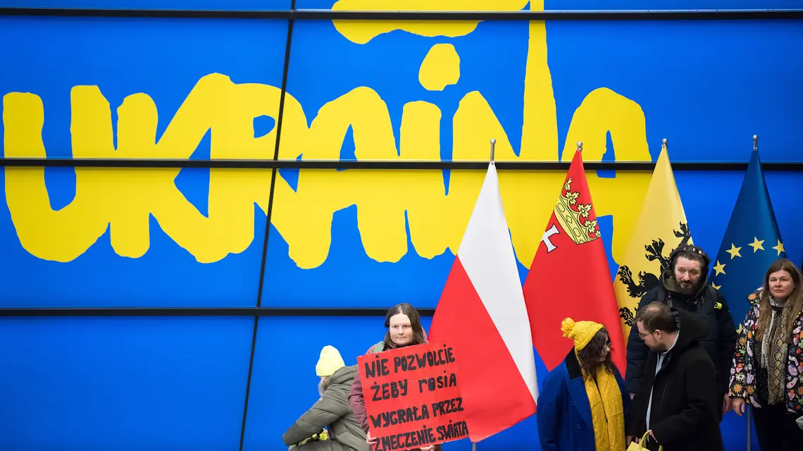4 rocznica inwazji Rosji na Ukrainę. Gdańsk 24 lutego 2026 r. // Fot. Wojciech Stróżyk / Reporter