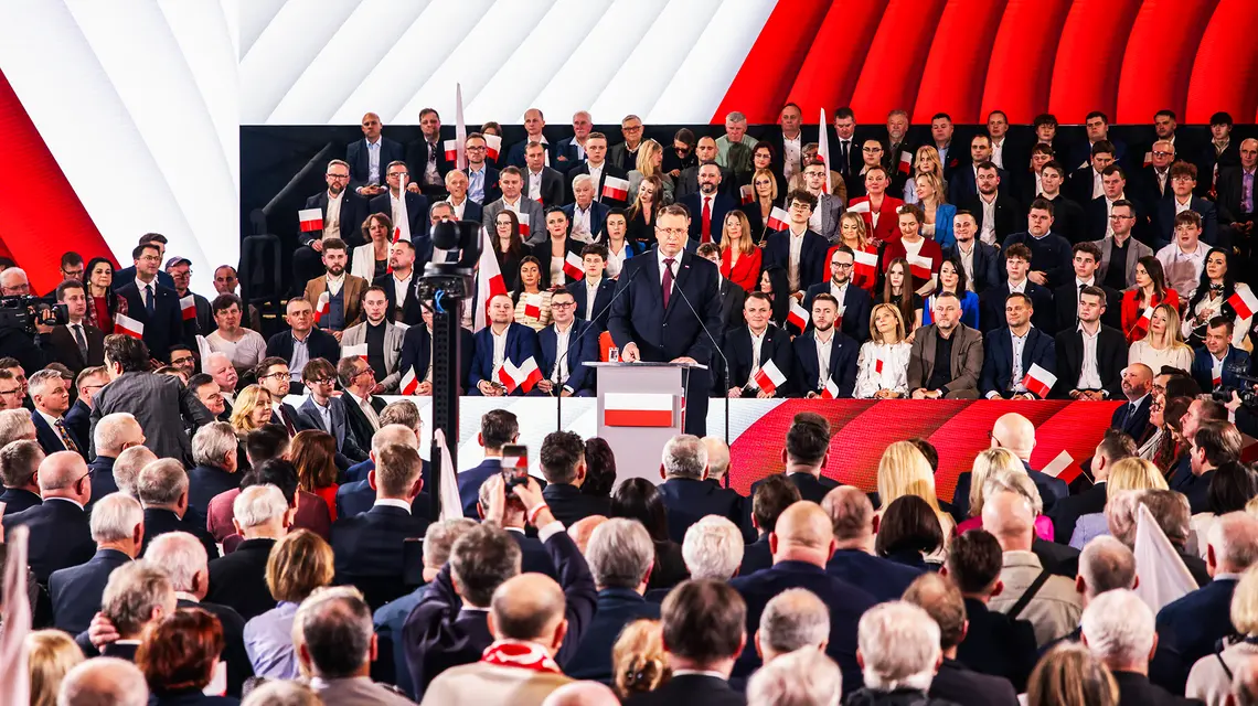 Przemysław Czarnek na Konwencji Prawa i Sprawiedliwości. na której ogłoszono jego kandydaturę na premiera. Kraków, 7 marca 2026 r. // Fot. Beata Zawrzel / Reporter