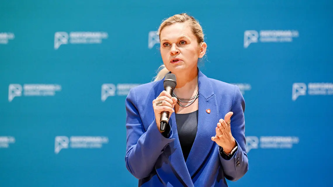 Ministra edukacji Barbara Nowacka podczas Pomorskiej Rady Oświatowej. Gdańsk, 23 marca 2026 r. // Fot. Marcin Gadomski / PAP