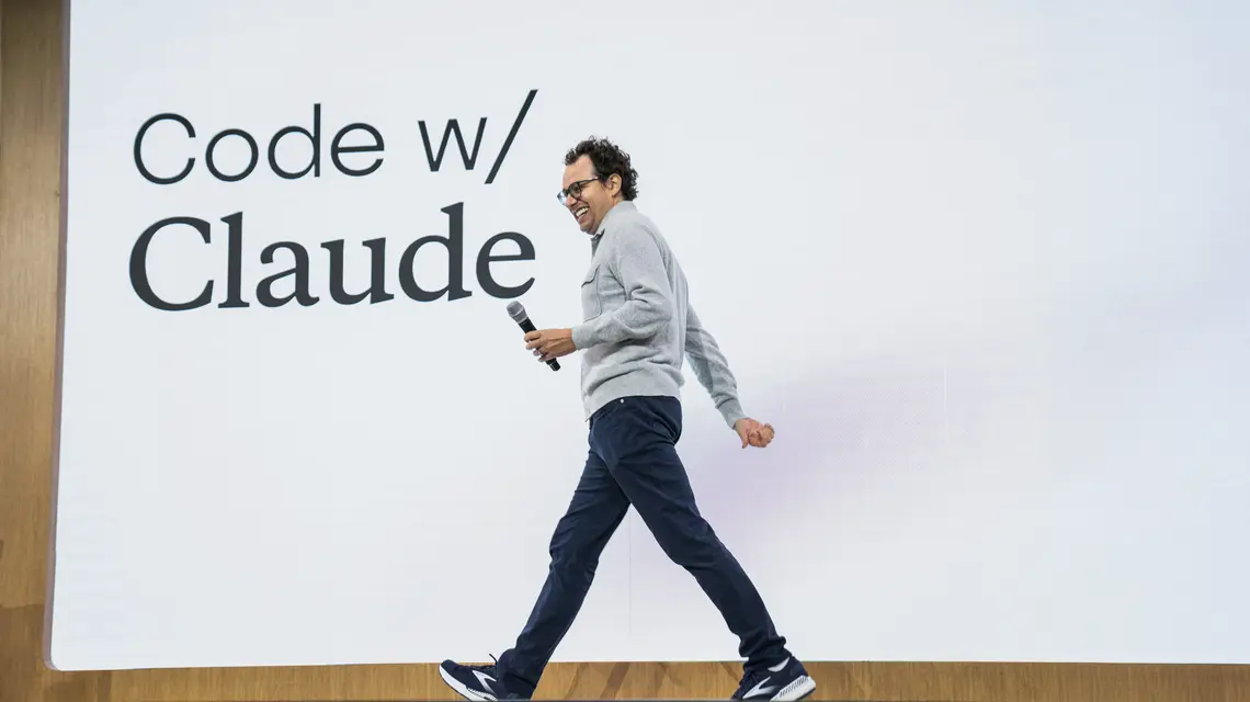 Dario Amodei, dyrektor generalny Anthropic, podczas konferencji dla deweloperów Code with Claude. San Francisco, 22 maja 2025 r. // Fot. Don Feria / AP / East News 