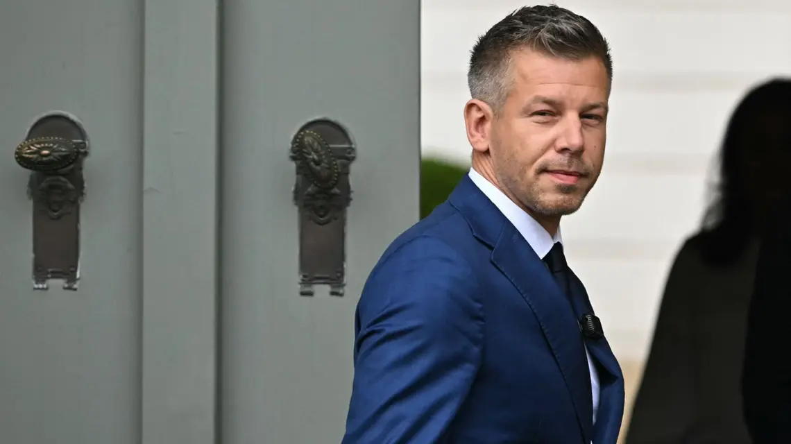 Péter Magyar 15 kwietnia 2026 r. w Budapeszcie / fot. Attila KISBENEDEK / AFP