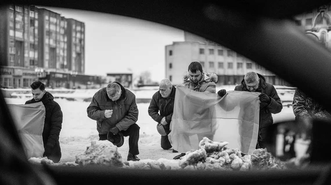 Pożegnanie poległych żołnierzy. Łuck, grudzień 2023 r. // Fot. Maciej Stanik