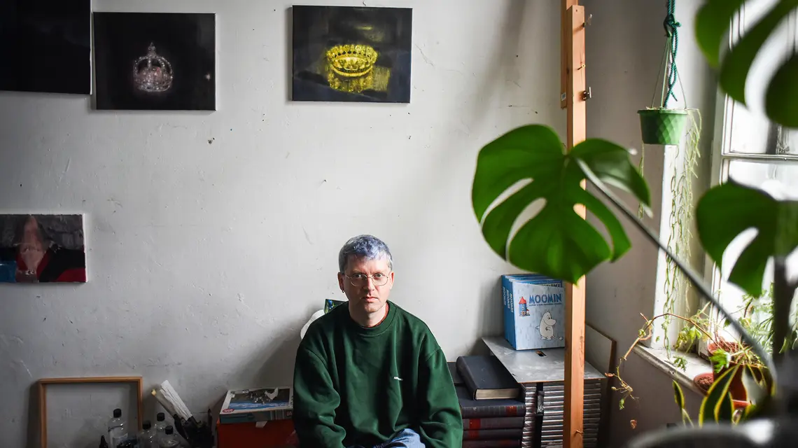 Łukasz Stokłosa w swojej krakowskiej pracowni. 5 lutego 2026 r. // Fot. Jacek Taran