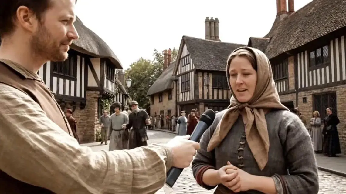  „Wywiady” z Brytyjczykami z epoki Tudorów według AI // @impossibleaicinema