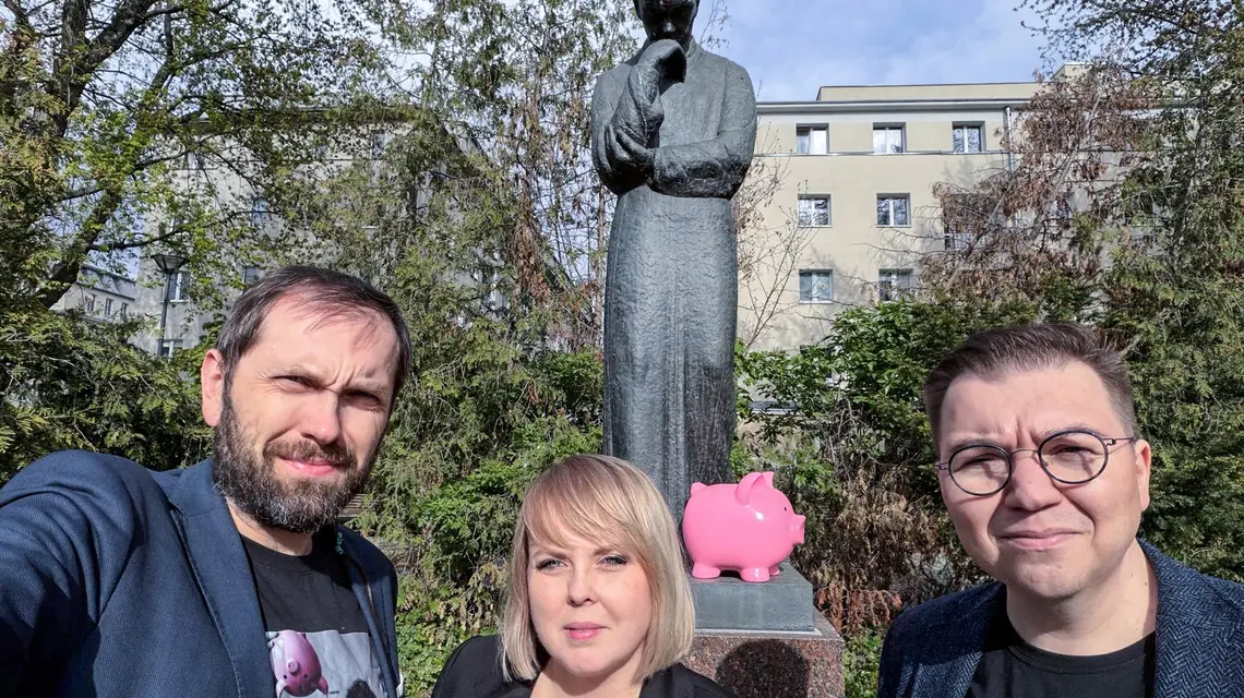 Od lewej prof. Łukasz Okruszek, prof. Agata Starosta i prof. Michał Tomza, organizatorzy protestu „3% dla nauki, 100% dla Polski” // archiwum prywatne