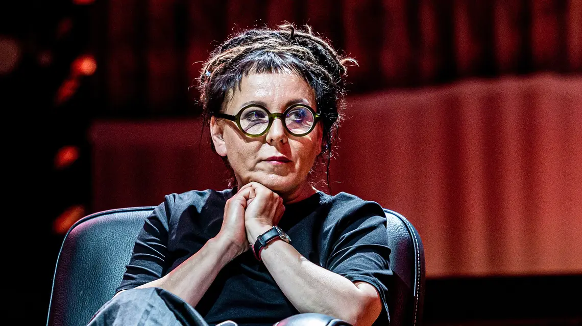 Olga Tokarczuk na spotkaniu ze Swietłaną Aleksijewicz. Wrocław, 15 lipca 2021 r. // Fot. Krzysztof Kaniewski / REPORTER 