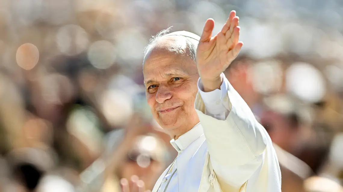 Papież Leon XIV na Placu św. Piotra. Watykan, 20 maja 2026 r. // Fot. Allesia Giuliani / Imago / East News