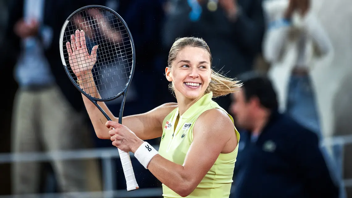 Maja Chwalińska podczas turnieju tenisowego French Open 2026 Roland Garros w Paryżu. Francja, 4 czerwca 2026 r. // Fot. Tim Clayton / Getty Images