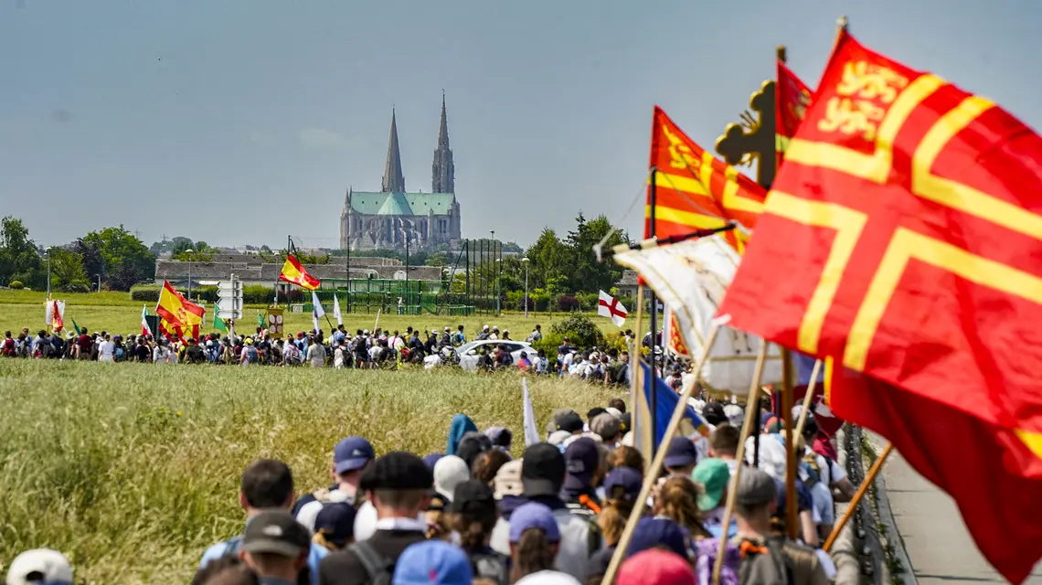 Pielgrzymka do Chartres, 9 czerwca 2025 r. // Fot. Frederic Petry / Hans Lucas / AFP / East News