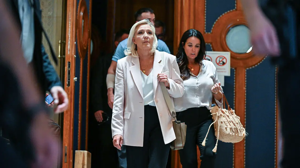 Marine Le Pen po ogłoszeniu wyroku w procesie apelacyjnym w sądzie w Paryżu. 7 lipca 2026 r. // Fot. Mustafa Yalcin / Getty Images
