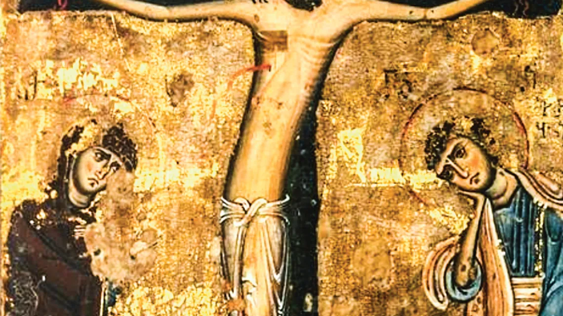  fragment ikony „Ukrzyżowanie”, autor nieznany, Swanetia, Gruzja, XII w. / MUZEUM W MESTII / DOMENA PUBLICZNA