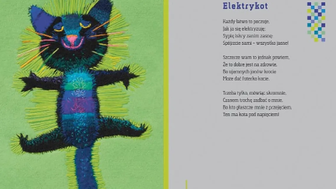 Ilustracja z książki „Kot ty jesteś?”, autorstwa Elżbiety Wasiuczyńskiej / 