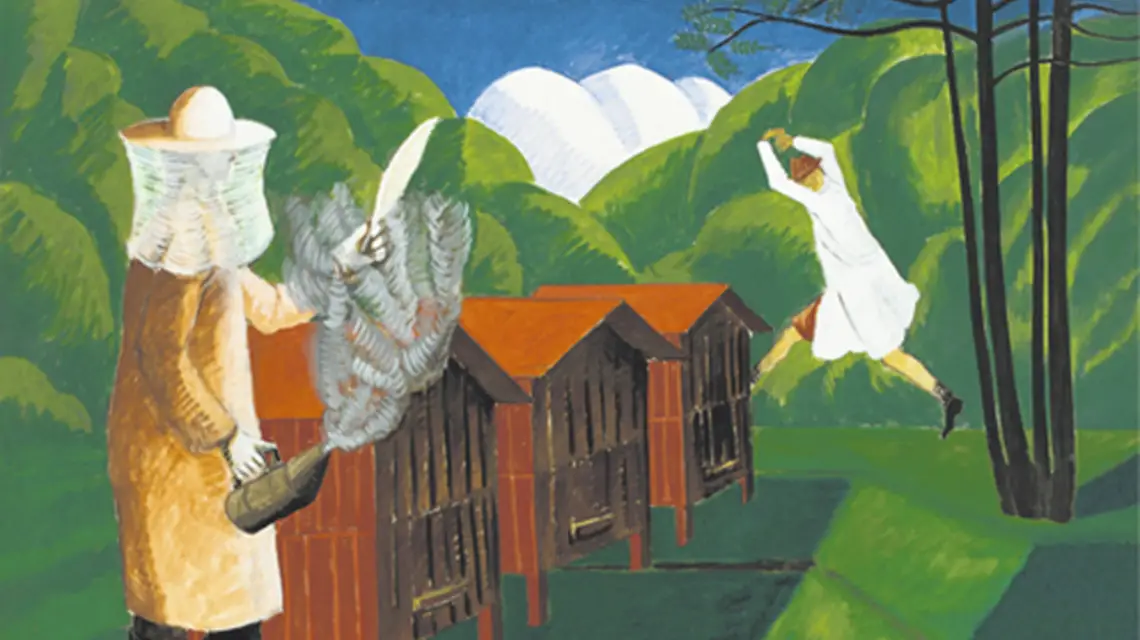 Jarosław Modzelewski, "Pszczoły mogą użądlić", 2000 r. / Kolekcja Marty Tarabuły, reprod. dzięki uprzejmości Galerii Zderzak / 
