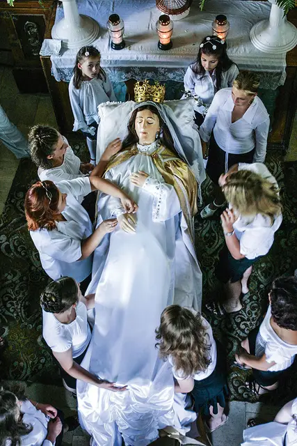 Obrzędy Zaśnięcia Matki Bożej, Kalwaria Pacławska, sierpień 2004 r. / KRZYSZTOF LOKAJ / FORUM