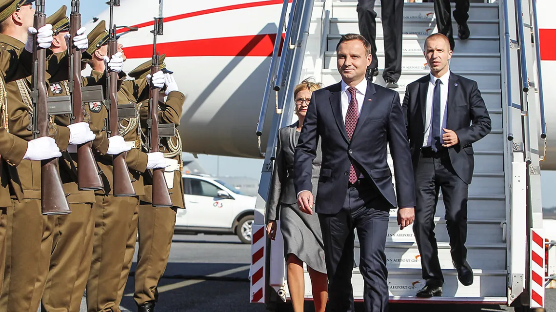 Prezydent Andrzej Duda rozpoczyna pierwszą wizytę zagraniczną, Tallin, 23 sierpnia 2015 r. / / fot. STANISŁAW KOWALCZUK / EAST NEWS