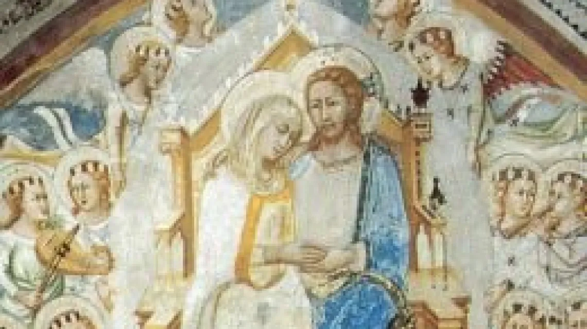 Śmierć i wniebowzięcie Maryi, fresk w klasztorze benedyktynów w Subiaco (XIV w.) / 
