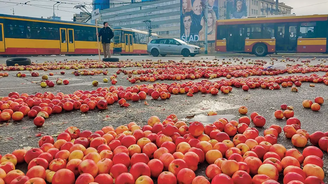 Niezapowiedziany protest rolników z AGROunii na placu Zawiszy, Warszawa, 13 marca 2019 r. / BOLESŁAW BRECZKO / FORUM