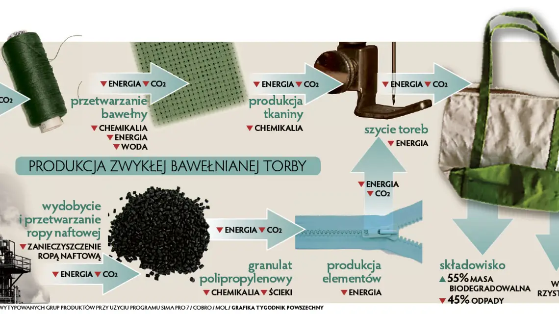 Produkcja zwykłej bawełnianej torby / 