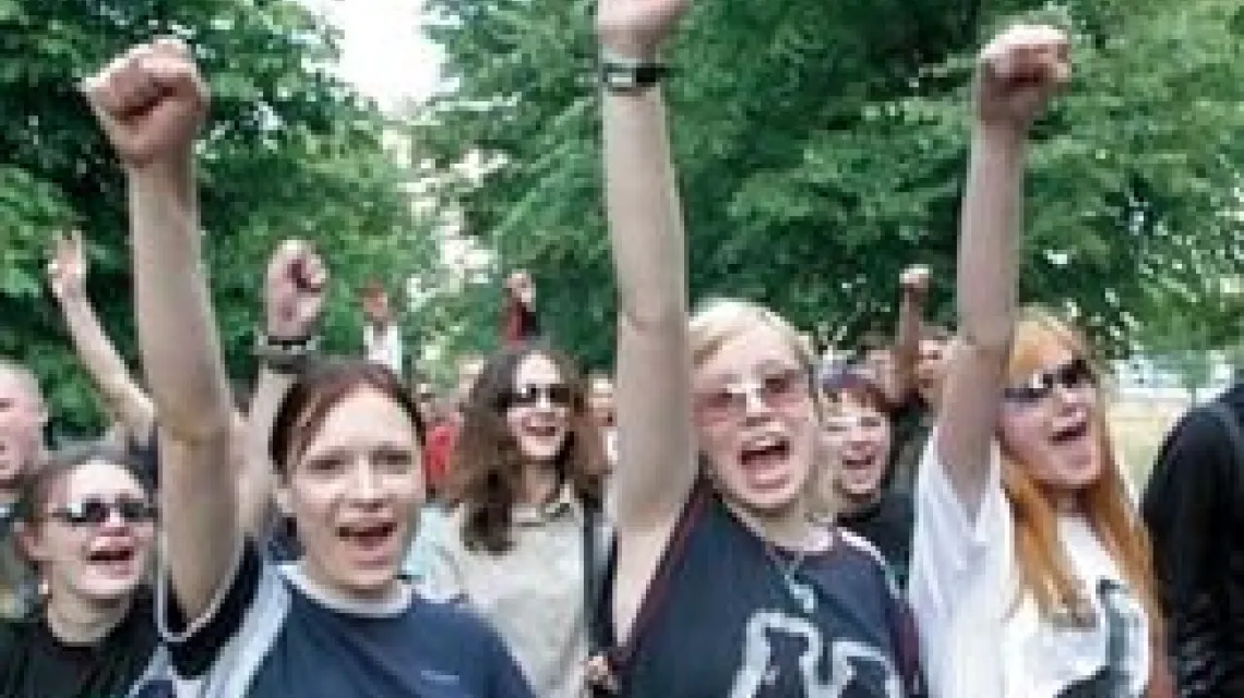 Antyrządowa demonstracja białoruskich studentów. Miński, 21 lipca 2004 / 
